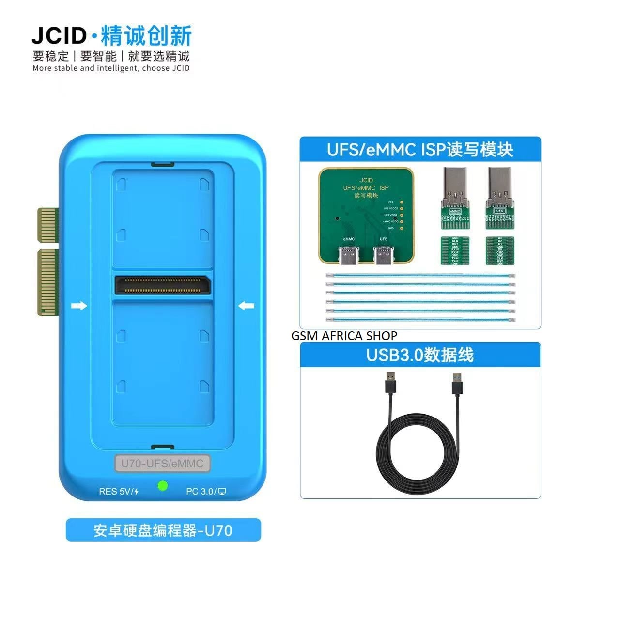 JCID U70 Android NAND Programmer – Lite Set (UFSeMMC ISP Adapter)  JCID U70 Gen2 Android NAND Programmer